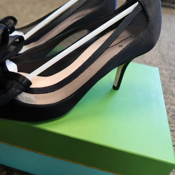 Kate Spade New York Womens Jackie Satin Bow Pointed Toe Pumps - Picture 4 of 8